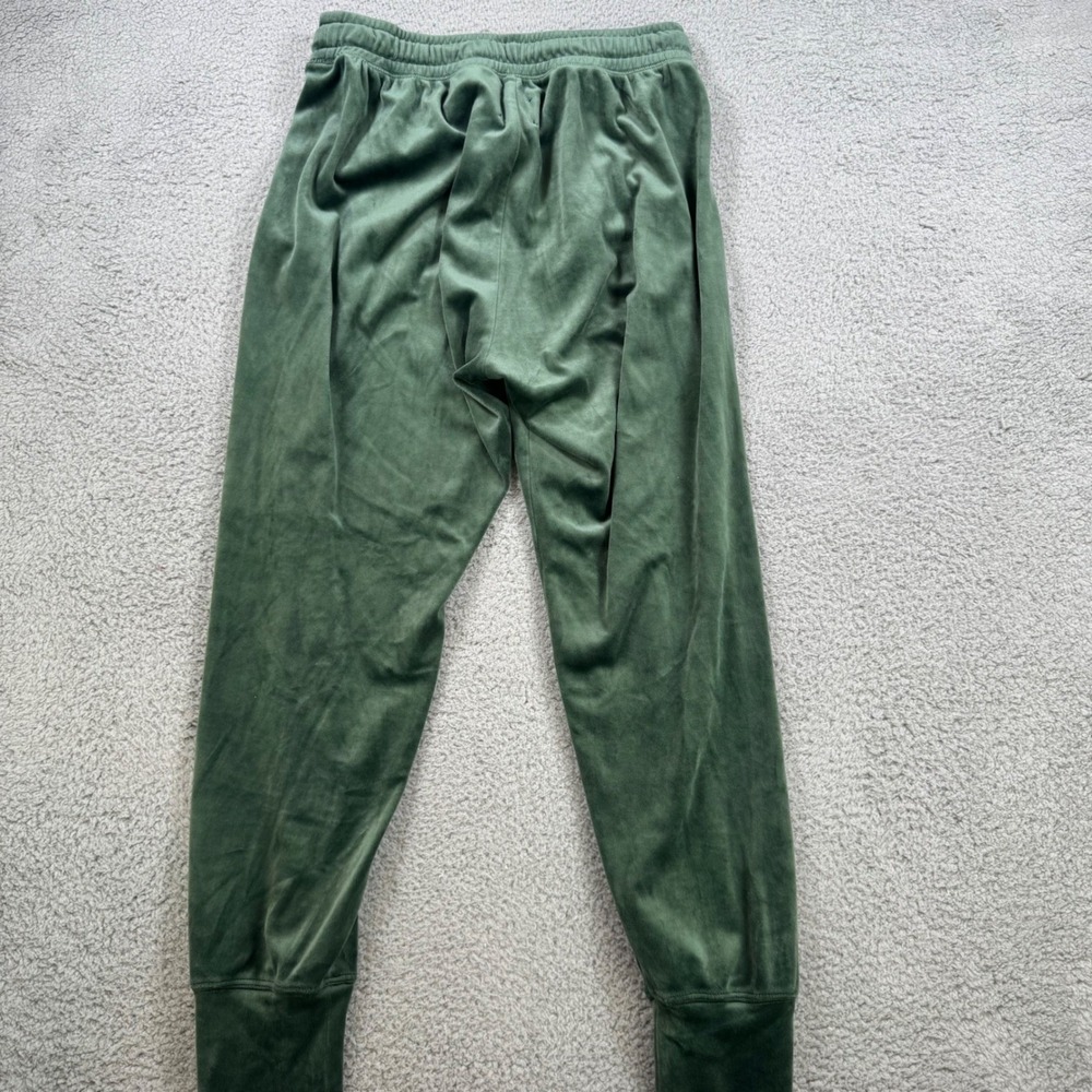 Aerie Offline Velour Jogger Pants Green Womens M Waist Drawstring Zip Pockets - Picture 7 of 9